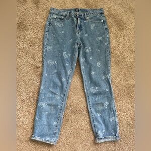 New GAP Women's Straight Leg Blue Paisley Jeans, size 25